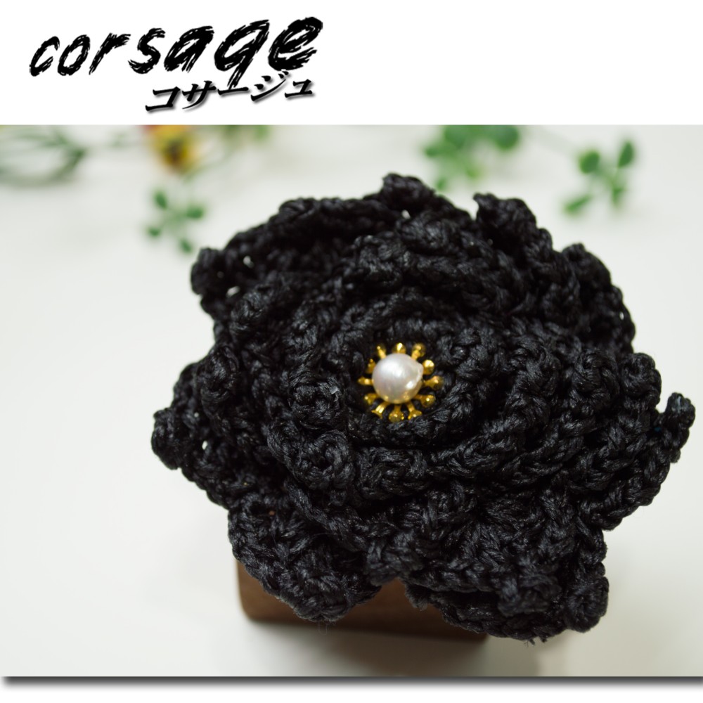 シルクのコサージュ バラ