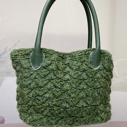 クリスマスに手編みトートバッグ 4枚目の画像