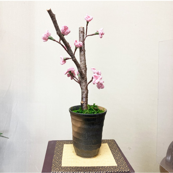 桜盆栽 造花 フェイクフラワー 2枚目の画像