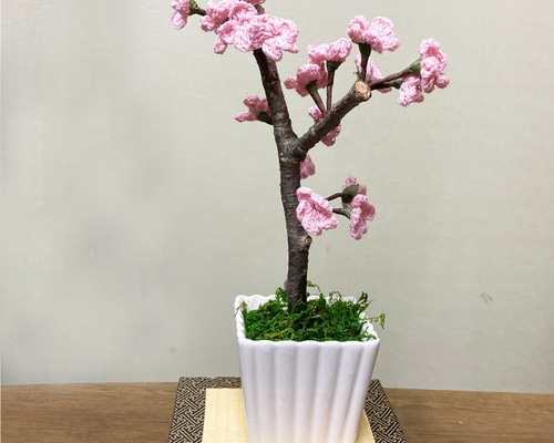 桜盆栽 造花 フェイクフラワー 一輪挿し・花瓶・花器