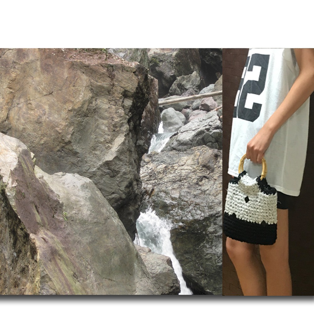 涼しい夏の裂き編みバッグ