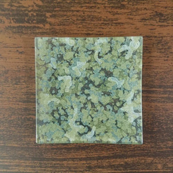 金彩工芸　金彩ガラストレイ（豆皿）　角形　「カモフラブルーグリーン」　 8枚目の画像