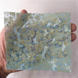 金彩工芸　金彩ガラストレイ（豆皿）　角形　「カモフラブルーグリーン」　 10枚目の画像
