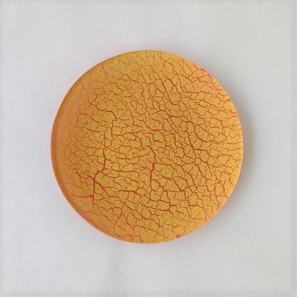 Creema限定　 金彩工芸　金彩ガラストレイ（豆皿）　丸形　「HAKU」 ピンク 7枚目の画像