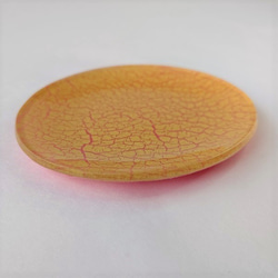 Creema限定　 金彩工芸　金彩ガラストレイ（豆皿）　丸形　「HAKU」 ピンク 9枚目の画像