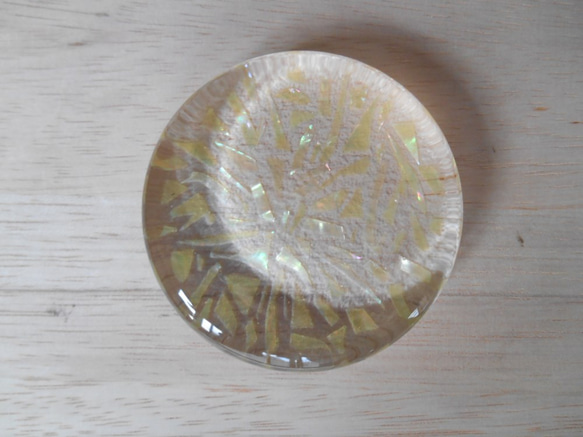 ガラス製　ペーパーウェイト　螺鈿　小 3枚目の画像