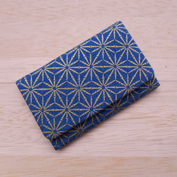 金彩工芸　竹節麻の葉　金仕上げ　デニム地製　「名刺入れ・カードケース」 5枚目の画像