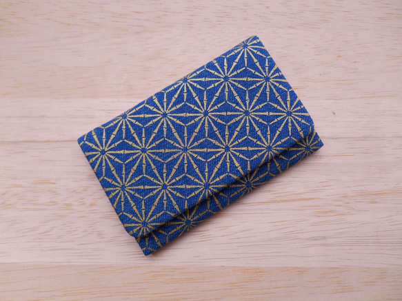 金彩工芸　竹節麻の葉　金仕上げ　デニム地製　「名刺入れ・カードケース」 5枚目の画像