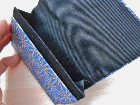 金彩工芸　竹節麻の葉　金仕上げ　デニム地製　「名刺入れ・カードケース」 10枚目の画像