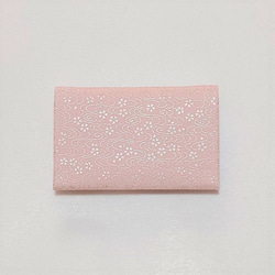 金彩工芸　桜に流水　銀仕上げ　コットンオックス薄ピンク色地製　「名刺入れ・カードケース」 7枚目の画像
