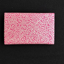 オーダー　金彩工芸　蛸唐草　銀仕上げ　コットンオックス濃ピンク色地製　「名刺入れ・カードケース」　 8枚目の画像