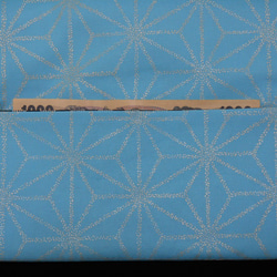 オーダー　金彩工芸　麻の葉　銀仕上げ　コットンオックス水色地製　「道中財布」 12枚目の画像
