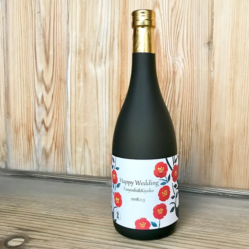 日本酒ギフト 福寿 大吟醸720mlメッセージラベル（四季シリーズ冬・椿