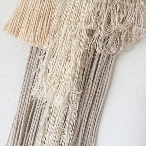 ウィービングタペストリー 『白く、淡く、白い海。』 タペストリー