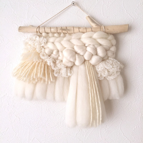 ウィービングタペストリー 『みるく色のたぺすとり。a.』 タペストリー