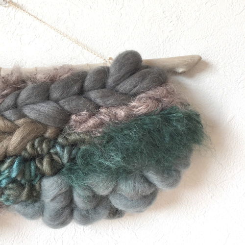 【一点もの】 ウィービング タペストリー 『In the forest, r.』 一点もの】流木 ウィービングタペストリー 『In the forest