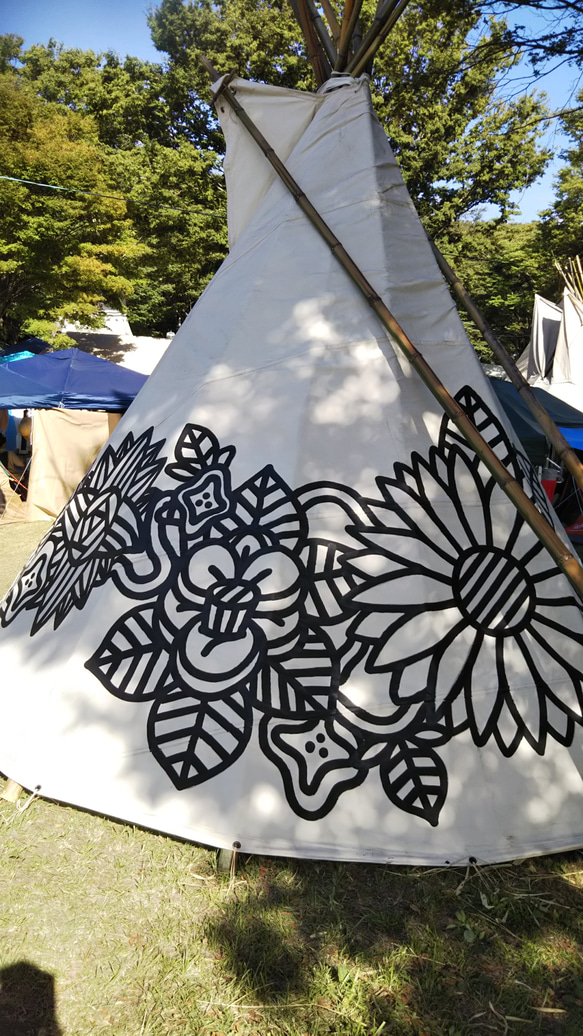 TIPI 14feet  肥後六花ペイント　SUNSEED TIPIMAKERS×RAGA コラボ作品 2枚目の画像