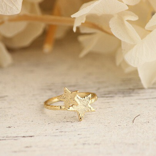 K18GP 寄り添う2つの星たち リング 指輪・リング aroi 通販 4221322