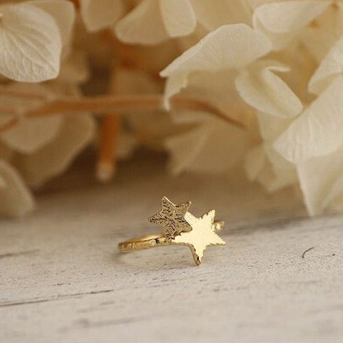 K18GP 寄り添う2つの星たち リング 指輪・リング aroi 通販 4221322