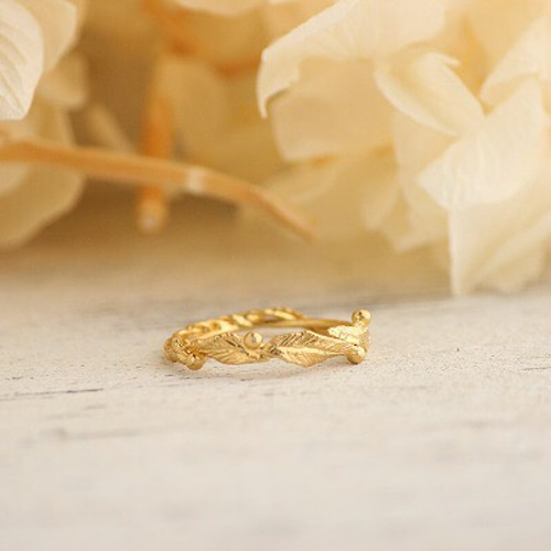 K18GP ボタニカルリーフリング 指輪・リング aroi 通販 4221561
