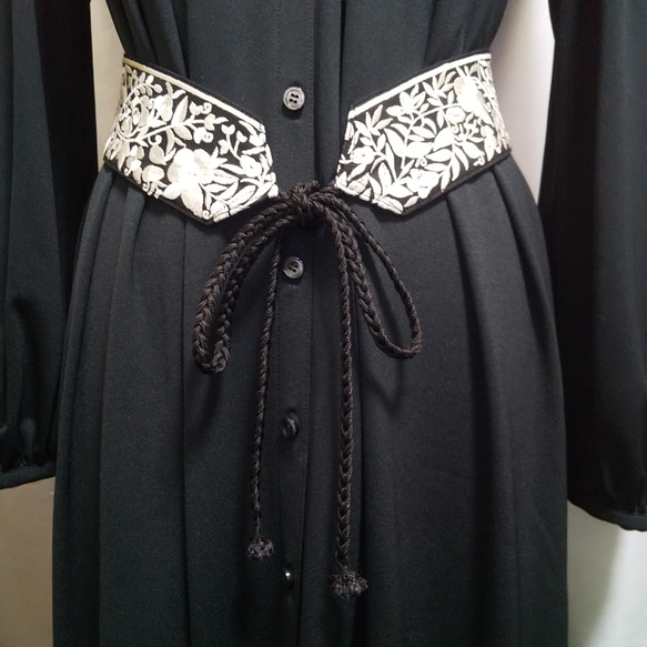 ★インド刺繍リボンベルト付きシャツワンピース★【受注生産】 受注生産