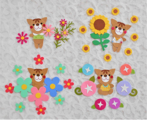 お花 動物 サンプルページ ♡ クラフトパンチ ダイカット アルバム作り 動物＊単品クラフトパンチセット（4種類）*リスさん*お花*フラワー
