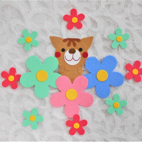 動物＊単品クラフトパンチセット（4種類）*リスさん*お花*フラワー