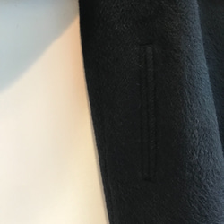 アルパカ混シャギースタンドカラーコート（黒） 4枚目の画像