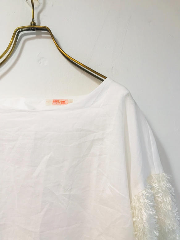 ★銷售！棉草坪船領組合式套頭衫（白色） 第5張的照片