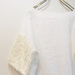 ★銷售！棉草坪船領組合式套頭衫（白色） 第8張的照片