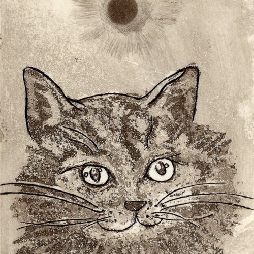 アートな猫さんの 小さな銅版画シート 版画 Kaji yoco 通販