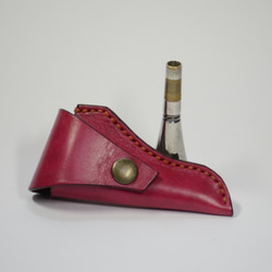 トランペットマウスピースケース 色が選べる【受注製作】牛革（3本入れ) 8色から色が選べる牛革トランペットマウスピースケース／ポー