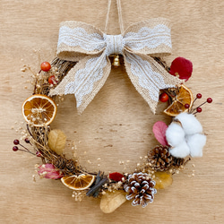 圓•願 |  Christmas gift wreath|  純手作聖誕花環 - 森系篇 第3張的照片