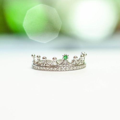 グリーンガーネットのティアラリング・シルバーリング 指輪・リング