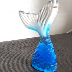 「人魚の尾(青) オブジェ」レジン インテリアオブジェ　 星の砂 ペア 5枚目の画像