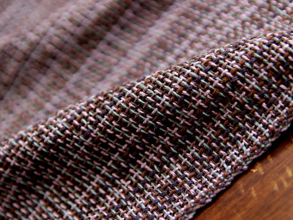秋の手織りシルク×コットンストール ﾌﾞﾗｳﾝ 2枚目の画像
