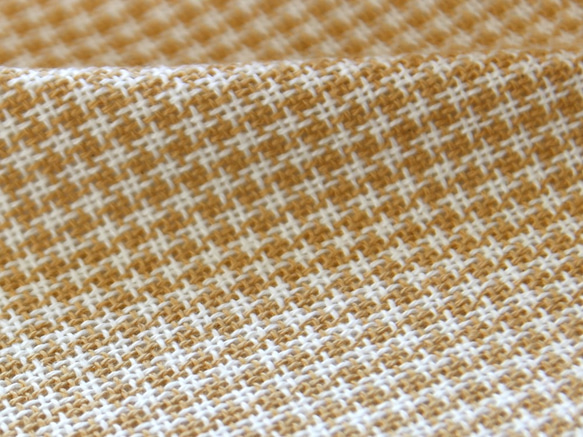 SALE!手織りストール コットン100% ﾁｸﾁｸしない (ﾍﾞｰｼﾞｭxﾎﾜｲﾄ+ｵﾚﾝｼﾞﾗｲﾝ) 4枚目の画像