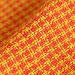 手織りのサマーストール コットン100% ﾁｸﾁｸしない (ｲｴﾛｰxｵﾚﾝｼﾞ+ﾀｰｺｲｽﾞﾗｲﾝ) 4枚目の画像