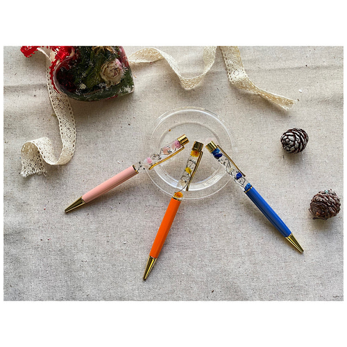 ラピスラズリ入天然石ボールペン(12月の誕生石/替芯付、チャーム選択