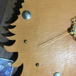 掛時計　leather Wall clock wild  刻印可能 5枚目の画像