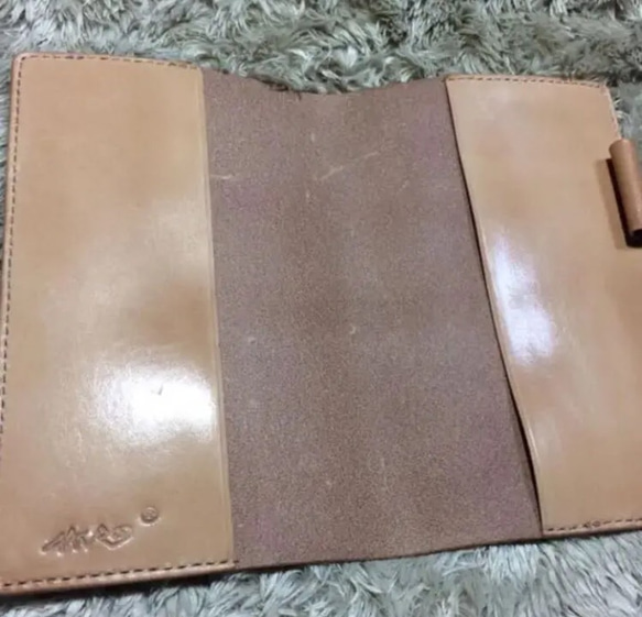 牛本革 手帳カバー　ほぼ日手A6タイプleather  wild仕様　刻印無料！ 4枚目の画像