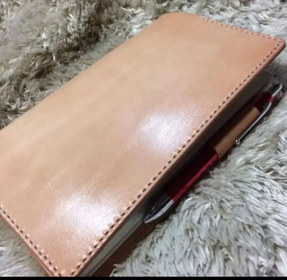 牛本革 手帳カバー　ほぼ日手A6タイプleather  wild仕様　刻印無料！ 6枚目の画像