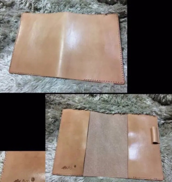 牛本革 手帳カバー　ほぼ日手A6タイプleather  wild仕様　刻印無料！ 7枚目の画像