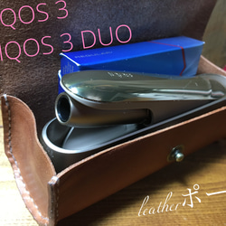 手縫い牛本革　leatherポーチ　IQOS3  /  IQOS3DUO ☘️アンティークwild仕様 1枚目の画像