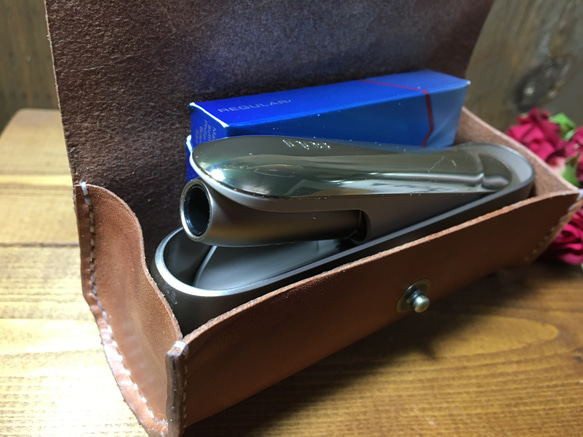 手縫い牛本革　leatherポーチ　IQOS3  /  IQOS3DUO ☘️アンティークwild仕様 6枚目の画像