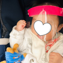 フェイスシールド　赤ちゃん用フェイスシールド(0歳児〜) 子供用フェイスシールド　ピンク 4枚目の画像