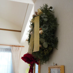 エレガントなクリスマスリース(直径35センチ) 3枚目の画像