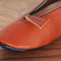鞋子型鉛筆盒　BR×NV　#1-3　(義大利皮革) 第3張的照片