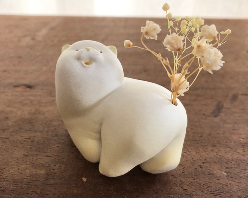 しっぽに花咲く犬の一輪挿し（チャウチャウ＊白茶グラデーション