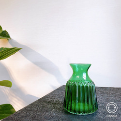 新品 美品 エメラルドグリーン 手作りガラス花器 水盤 花器 特大